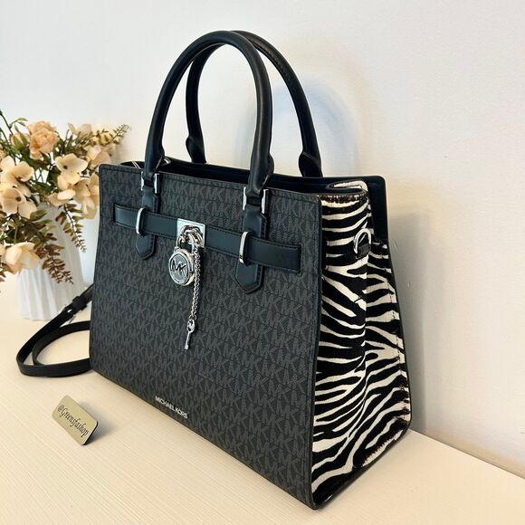 Michael Kors Purse Hamilton Medium Leather Satchel Camel - Picture 2 of 10